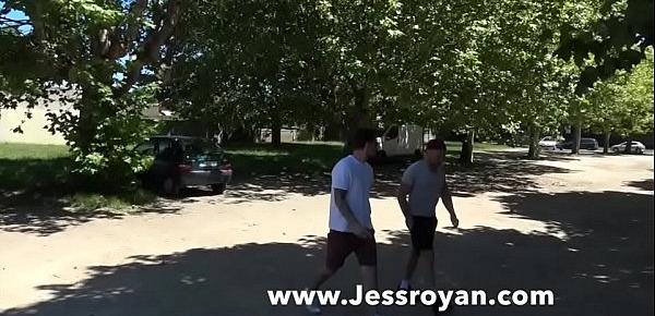  straight guy fucked bareback by JESS ROYAN in the street